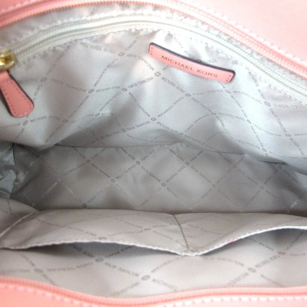 Michael Kors Medium Jet Set‎ Saffiano Leather Top-Zip Multifunction Tote Handbag
